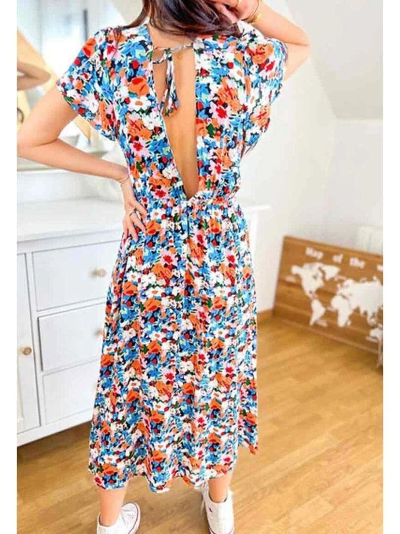 Robe fleurie Alix   Rose