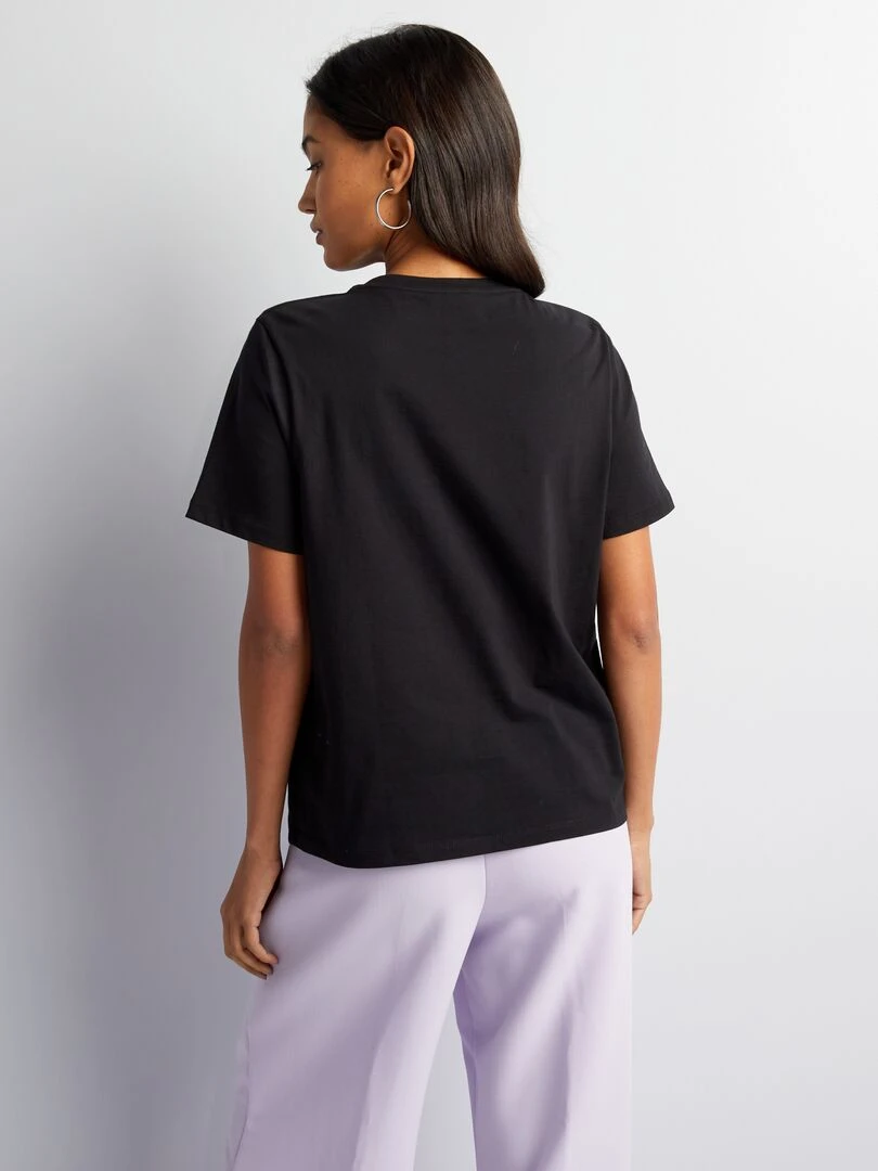 T shirt manches courtes avec poche poitrine   noir