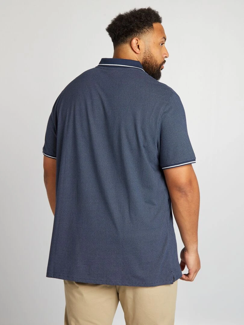 Polo en piqué de coton   Bleu nuit