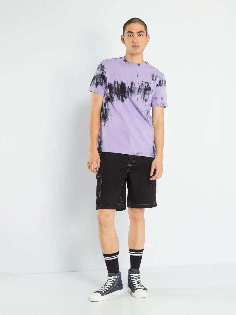 T shirt en jersey tie and dye   Violet