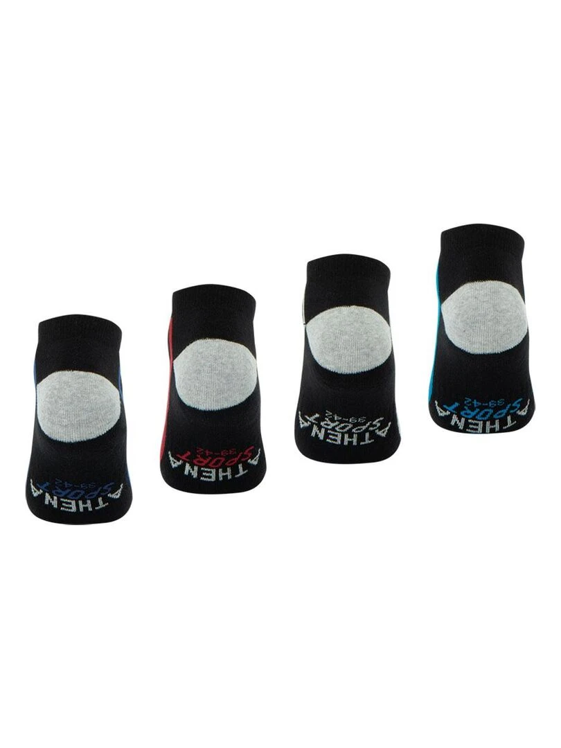 Lot de 4 paires de chaussettes de sport courtes   Noir