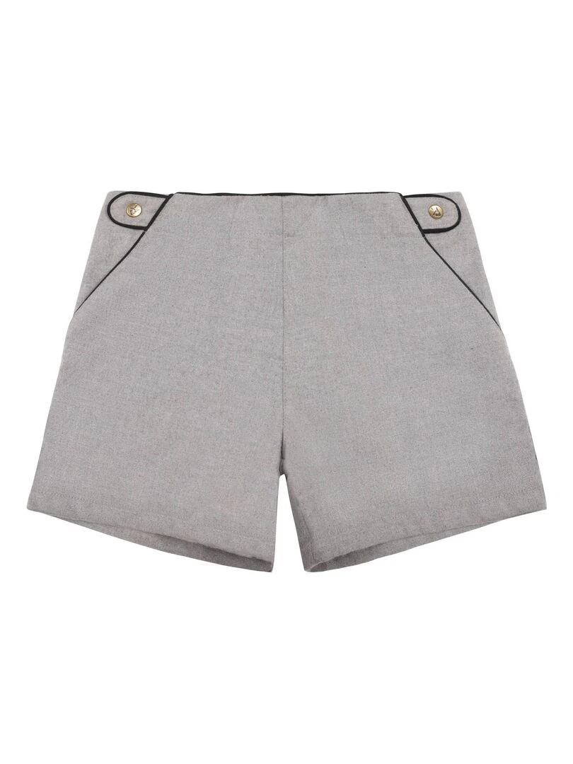Short Laine Gris Souris Fille POUPETTE 'LA FAUTE A VOLTAIRE' Gris Noir