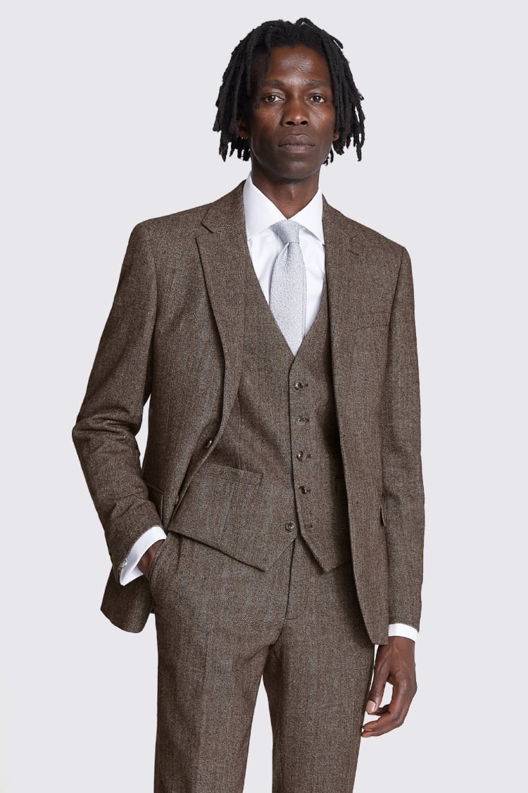 Slim Fit Brown Tweed Jacket Buy Online at Moss