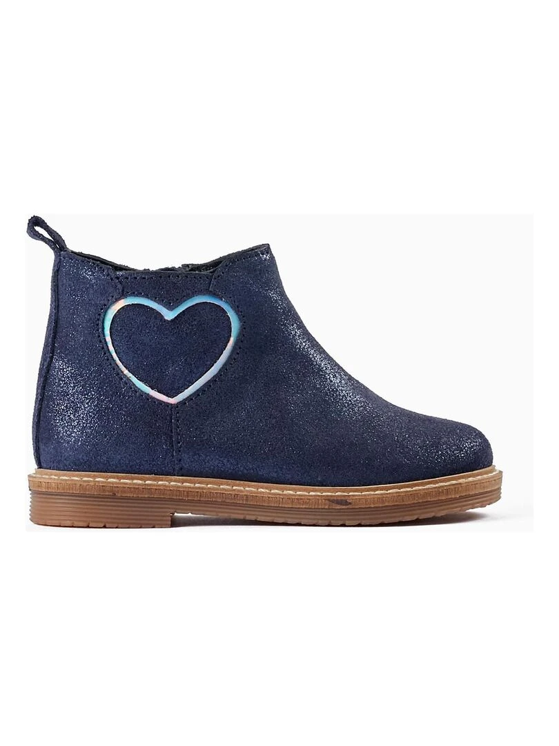 Bottines brillantes avec cœur pour bébé fille GREAT GOALS GREAT WORLD Bleu foncé