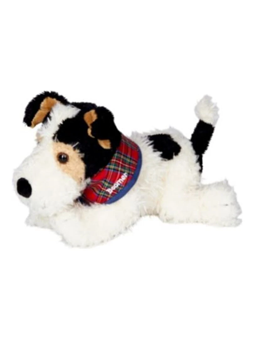 Peluche chiot Fox Terrier Boomer   Blanc Noir   Blanc Noir