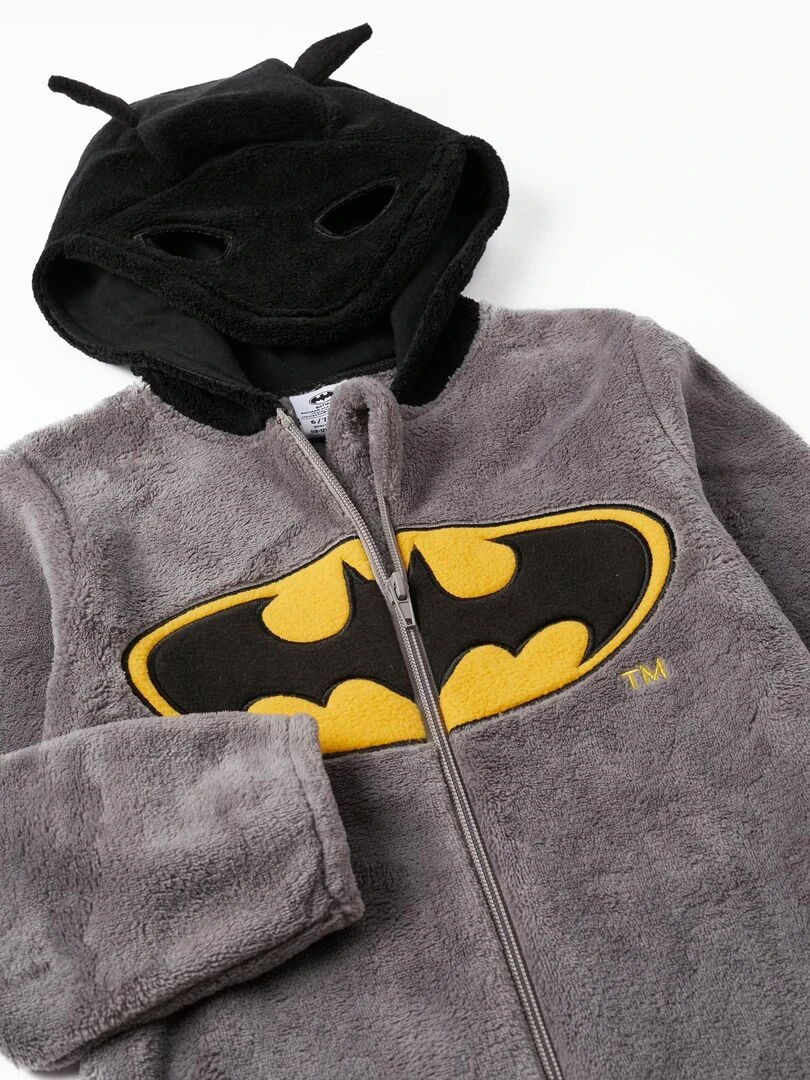 Pijama Grenouillère avec Capuche Masque avec Oreilles pour Garçon 'Batman'   WARNER BATMAN   Gris
