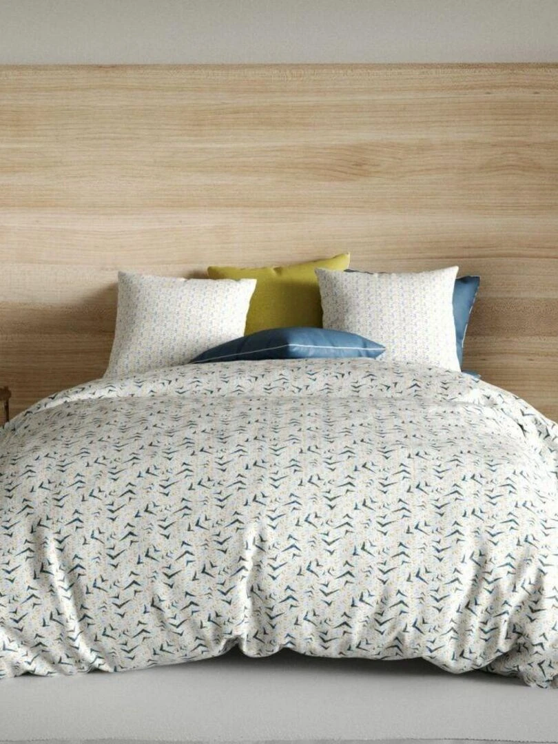 Housse de couette + 2 taies d'oreiller 65x65 cm Coton Vita Bleu