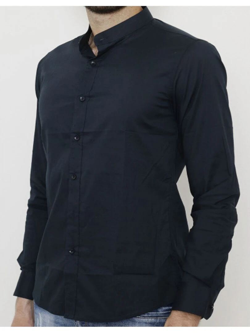 Chemise Col Mao Kebello Noir Noir