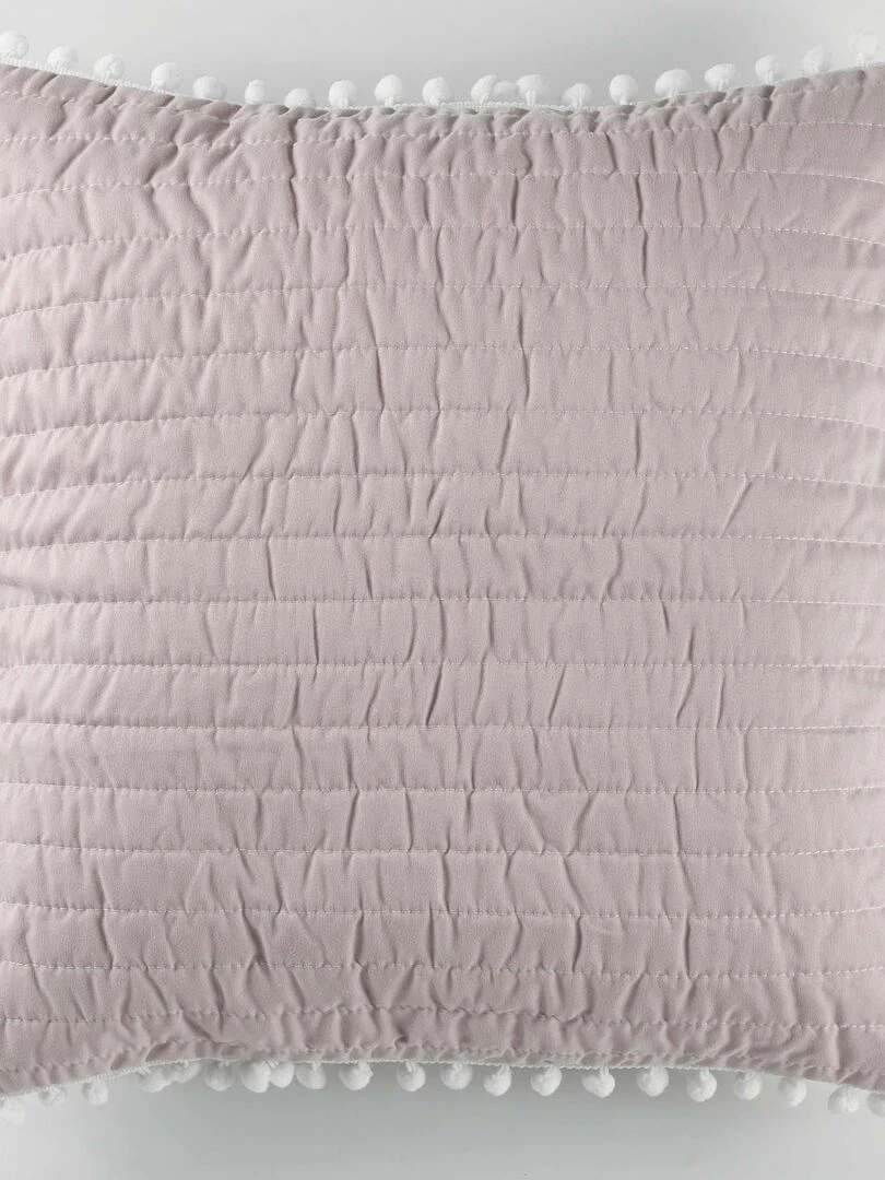 Housse de coussin pompons Dorinette Rose