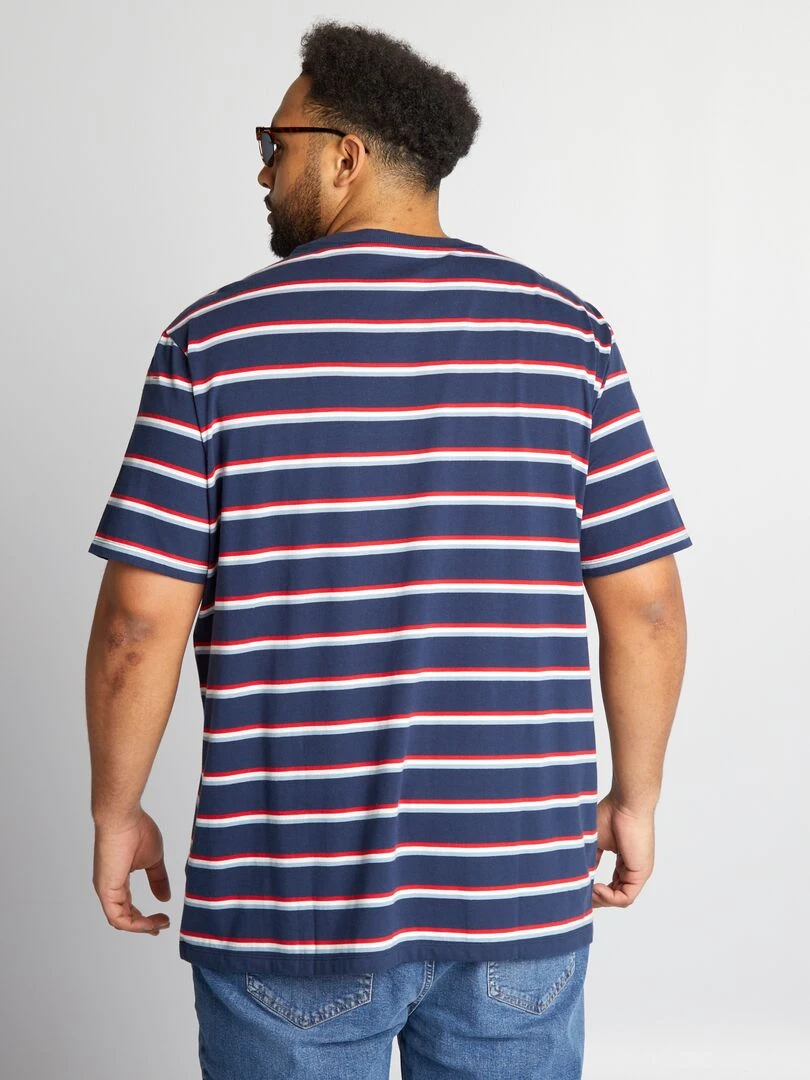 T shirt rayé en jersey   Bleu marine
