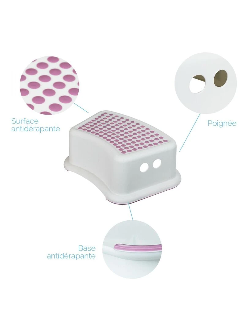Lot de 2 Marchepieds antidérapants en plastique Monsieur Bébé Rose