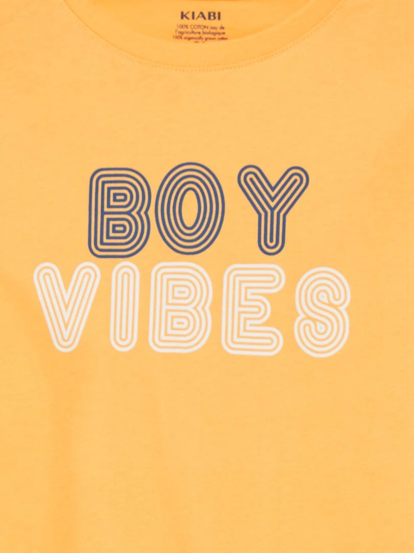 T shirt en coton imprimé Jaune