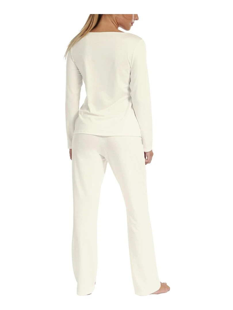 Pyjama pantalon top manches longues Liv Mariage Ecru