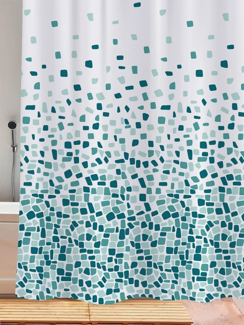 Rideau de douche 180x180 cm Mozaik Bleu