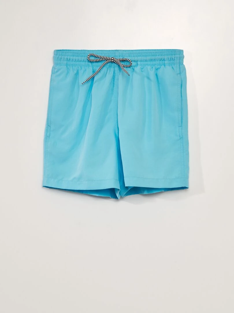Short de bain uni Bleu
