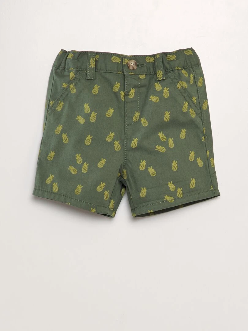 Short chino en twill Vert sapin