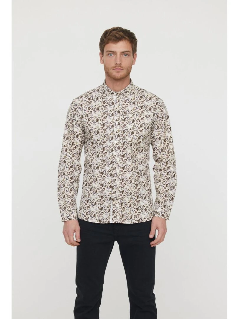 Lee Cooper Chemise manches longues coton slim DONUTS Rose clair