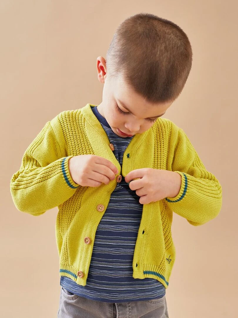 Cardigan en tricot BIO acidulé Noukie's Jaune