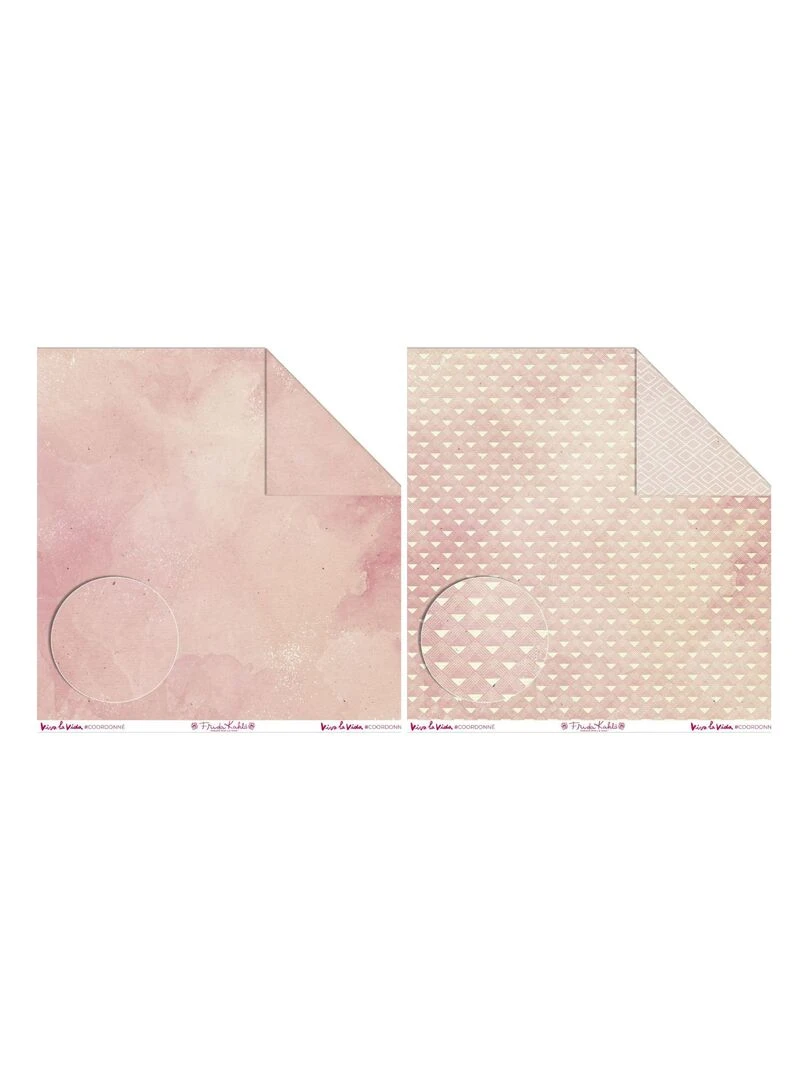 4 Papiers créatifs Frida Kahlo fonds faux uni rose N/A