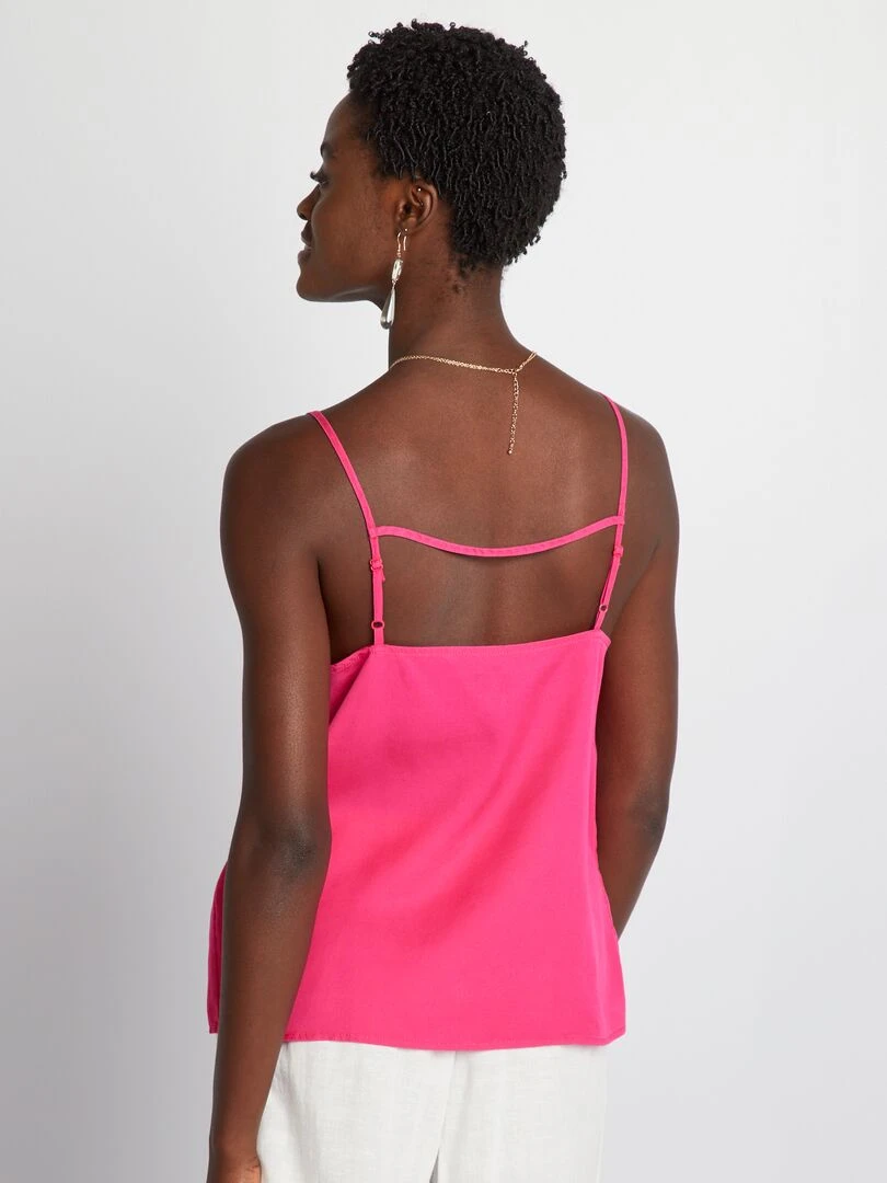 Top à fines bretelles   Rose
