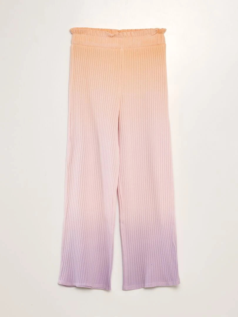 Pantalon large en maille côtelée ORANGE