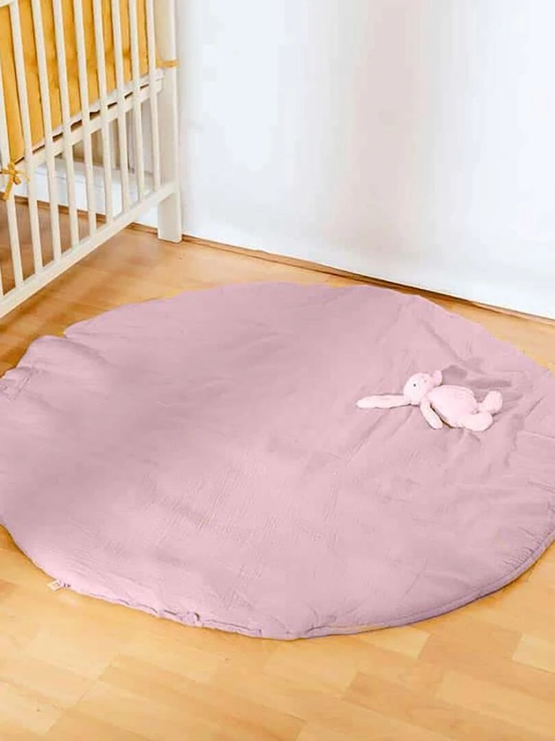 Tapis d'Eveil Havane en Coton Bio Rose   Rose
