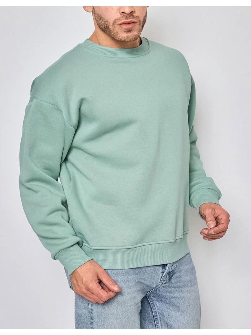 Pull Col Rond Kebello Bleu turquoise