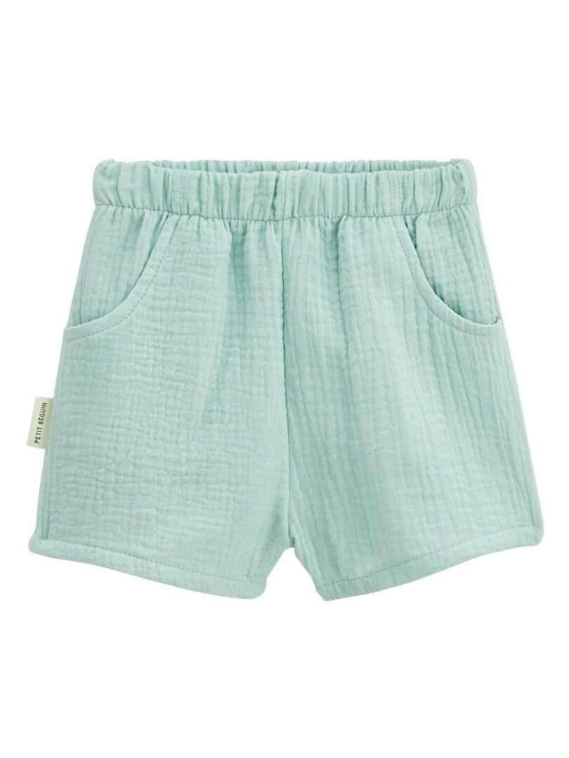 Ensemble bébé t shirt et short en gaze de coton Patroika   Vert