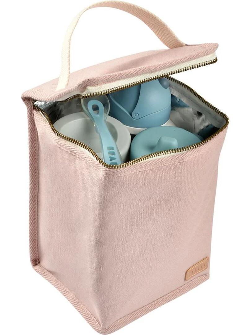 Pochette repas  isotherme canvas rose poudré   Rose