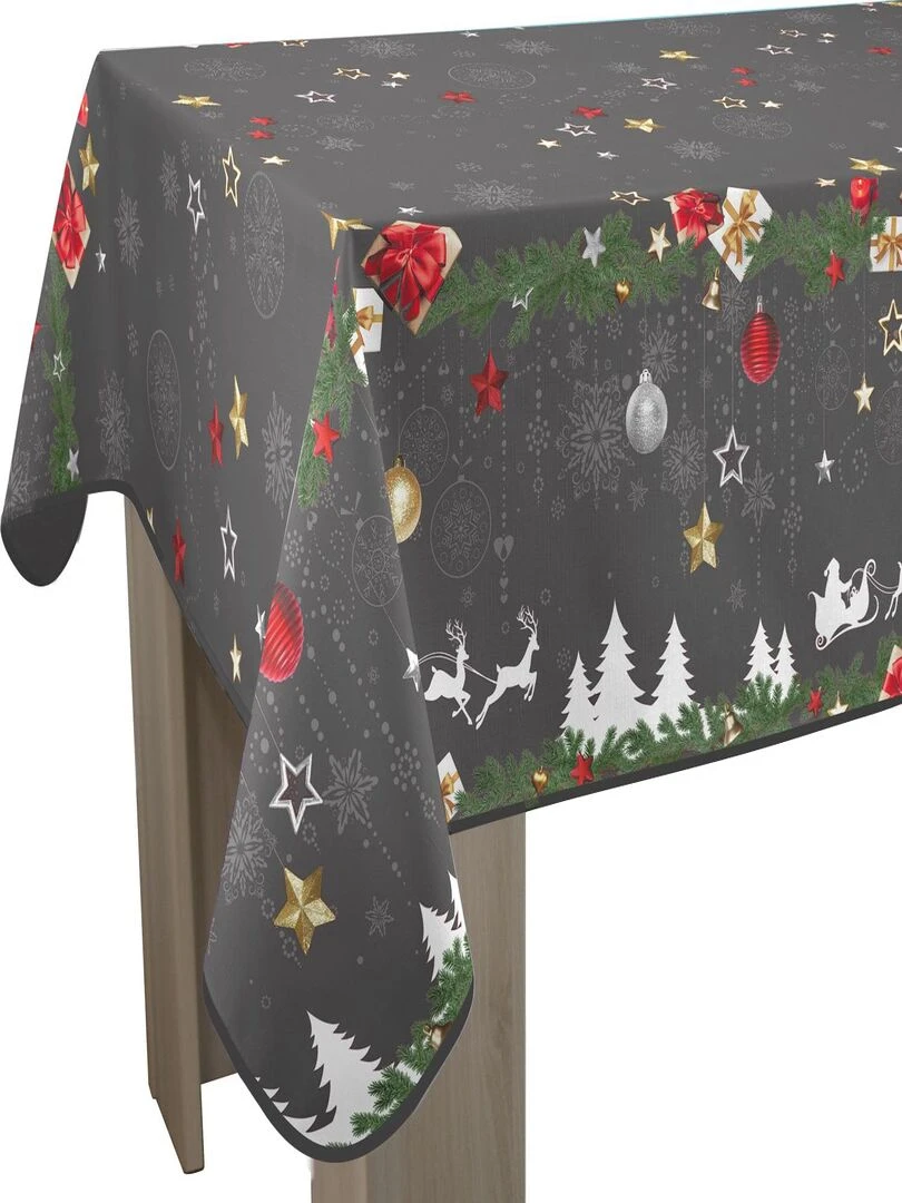 Nappe Anti taches Noël Gris Rectangle 150 x 200 cm Gris