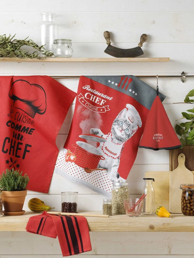 Torchon Comme un Chef Rouge
