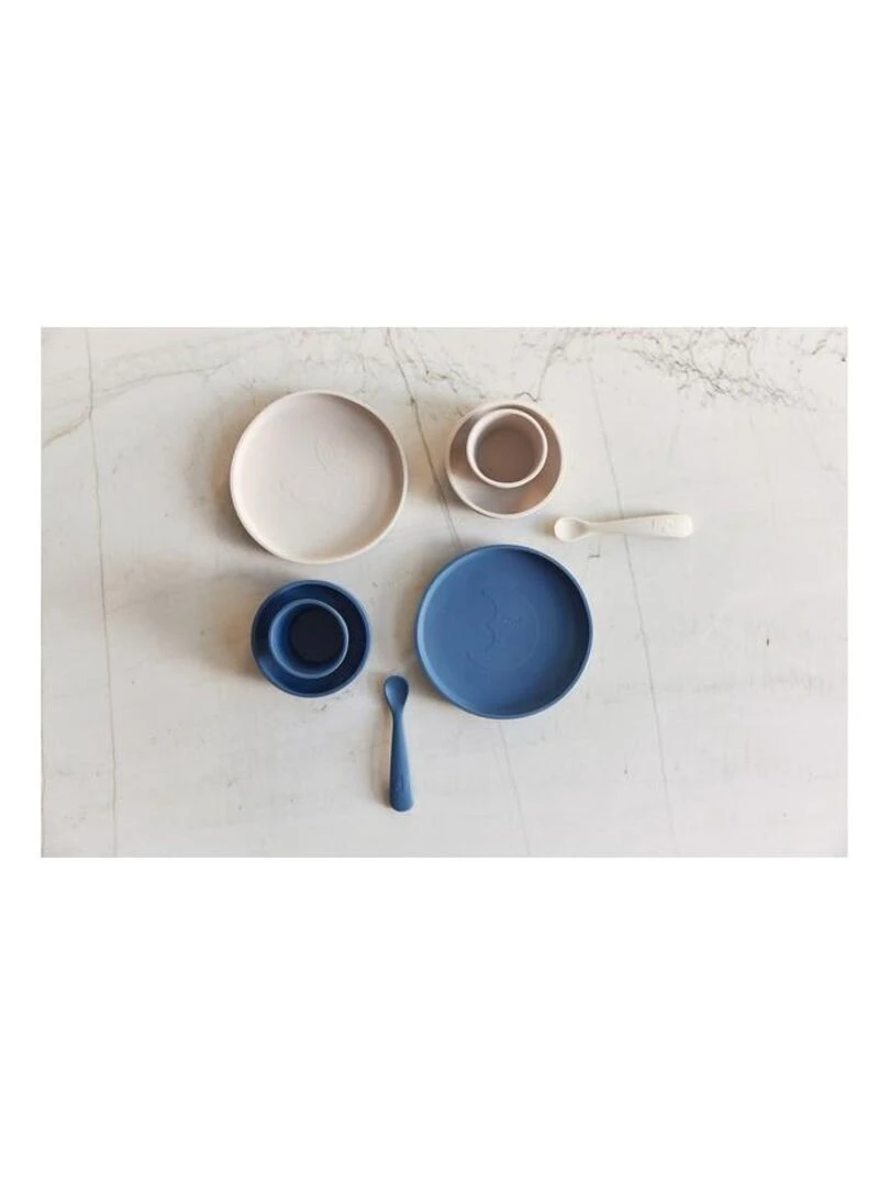 Coffret de table bébé Silicone Nougat (4pcs)   Jollein   Beige