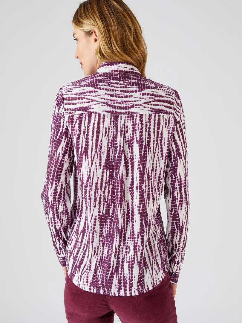 Chemisier crêpe imprimé dégradé   Damart   Violet