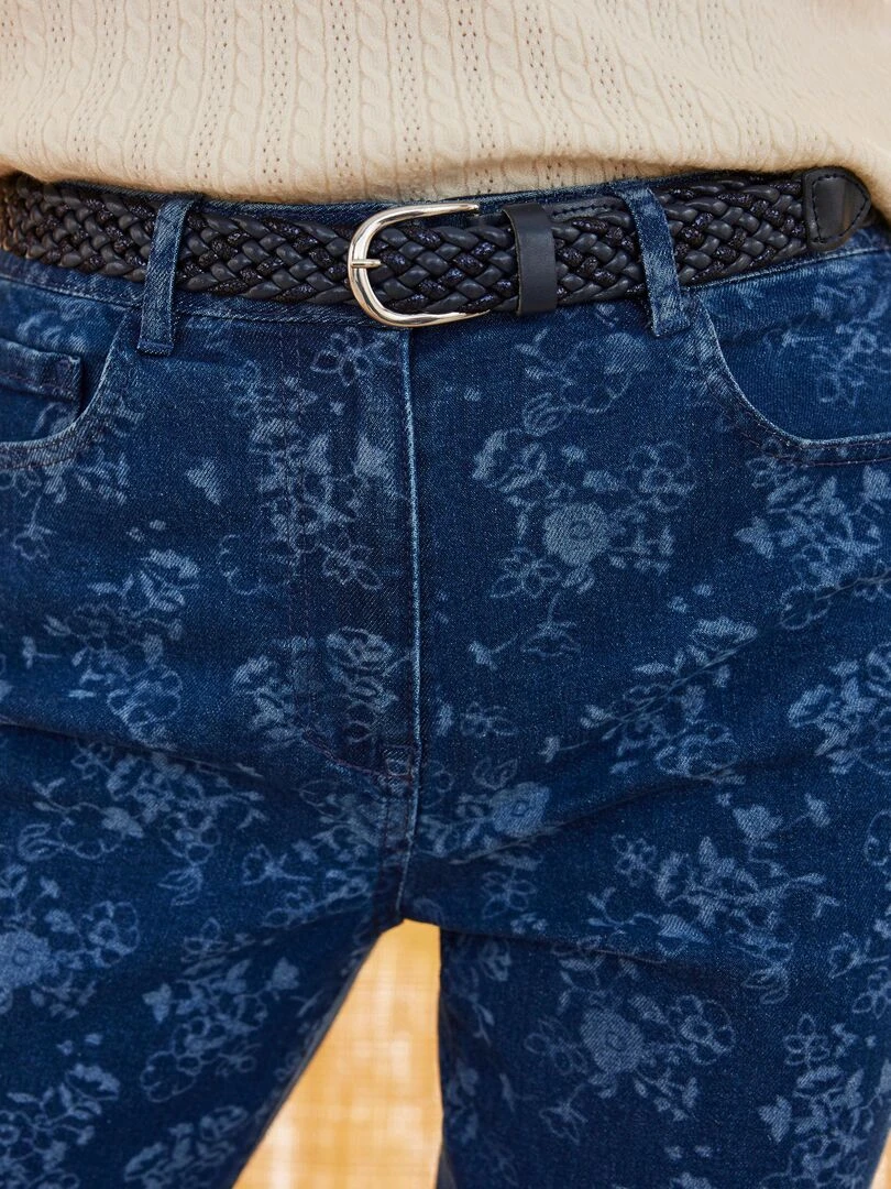 Ceinture tressée bicolore Damart Bleu marine