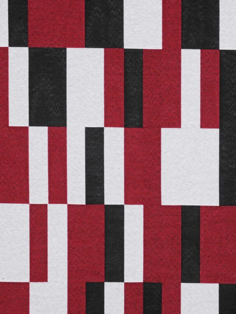 Housse de coussin à jacquard damier Rouge