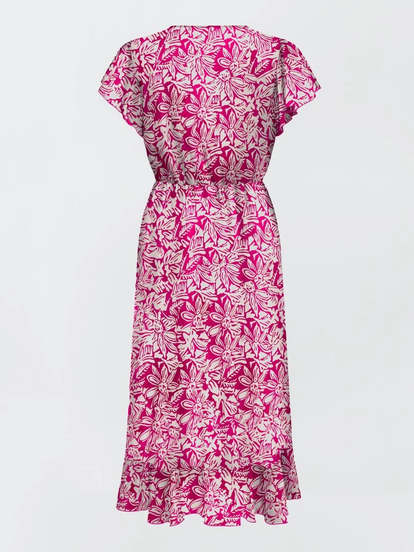 Robe imprimée et volantée 'JDY' Rose