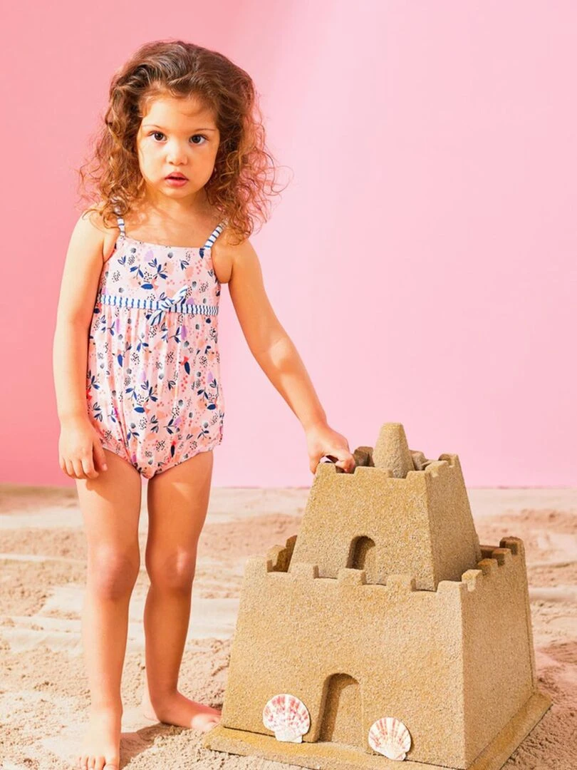 Maillot 1 pce Double protection   Archimède   Rose