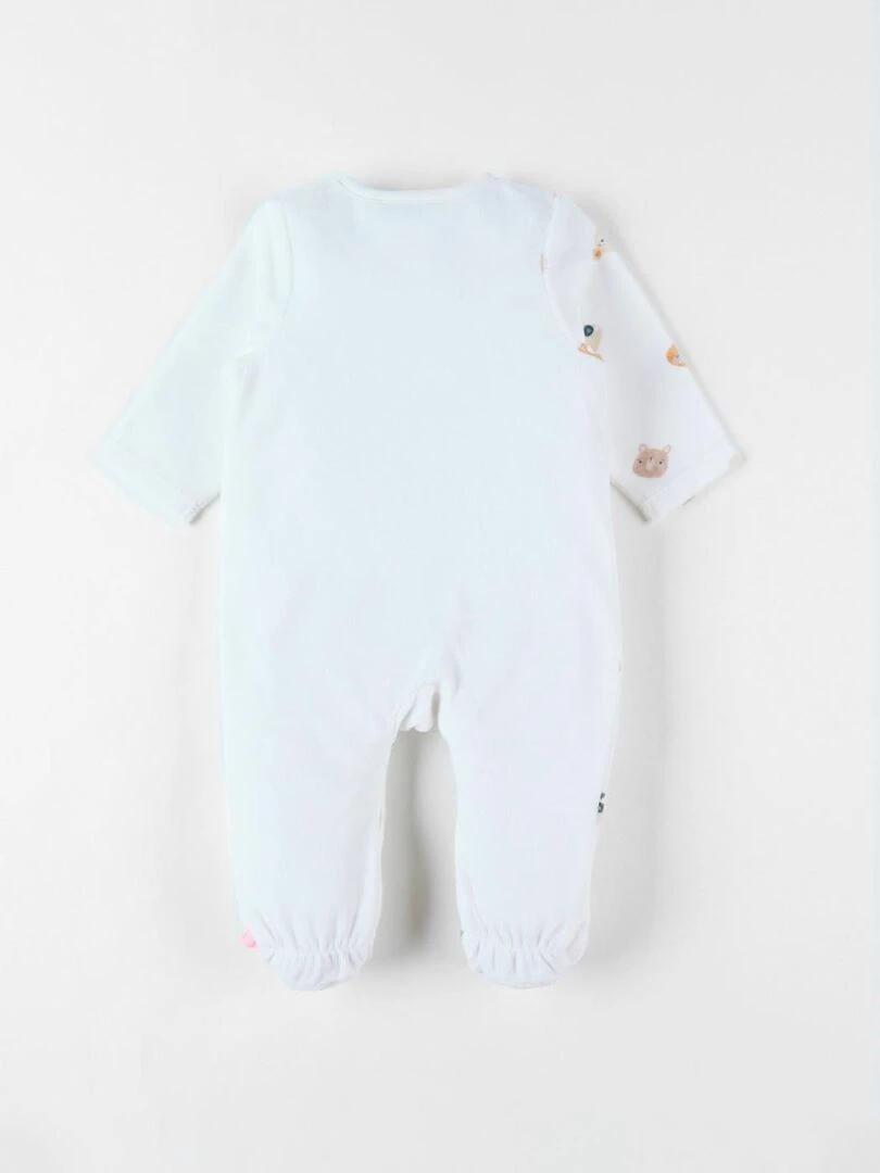 Pyjama 1 pièce ours en velours Noukie's Blanc