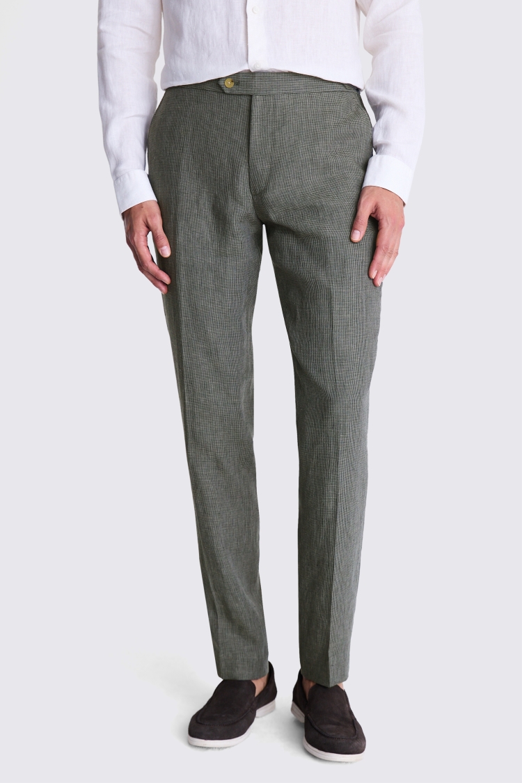 Italian Slim Fit Navy Check Trousers   Buy Online at Moss