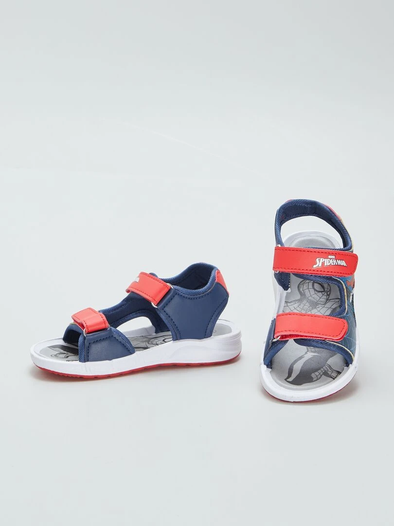Sandales scratchées 'Spiderman'   Bleu/rouge