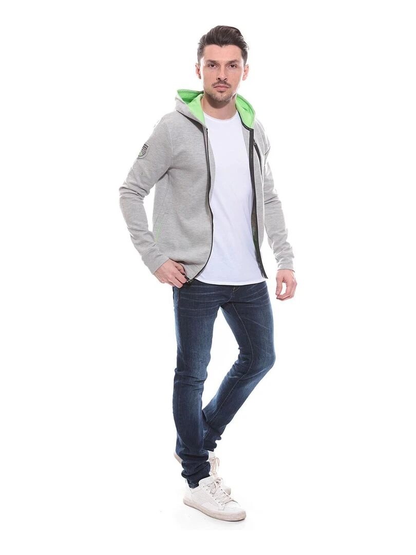 Sweat capuche zippé WELSON   Gris clair