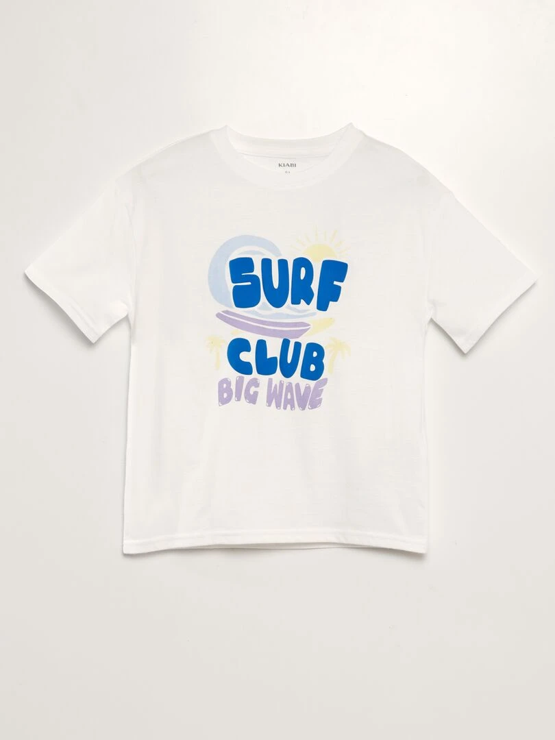 Tee shirt imprimé Blanc surf