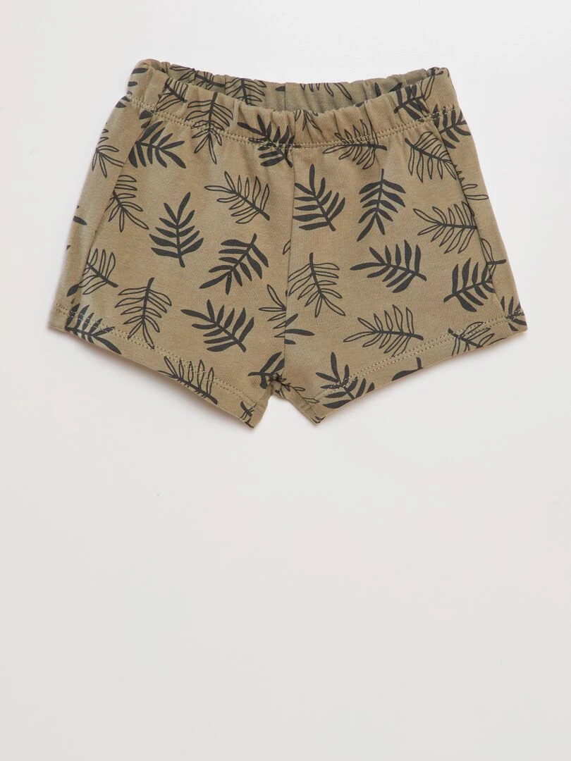 Ensemble T shirt + short en coton   2 pièces   BLANC