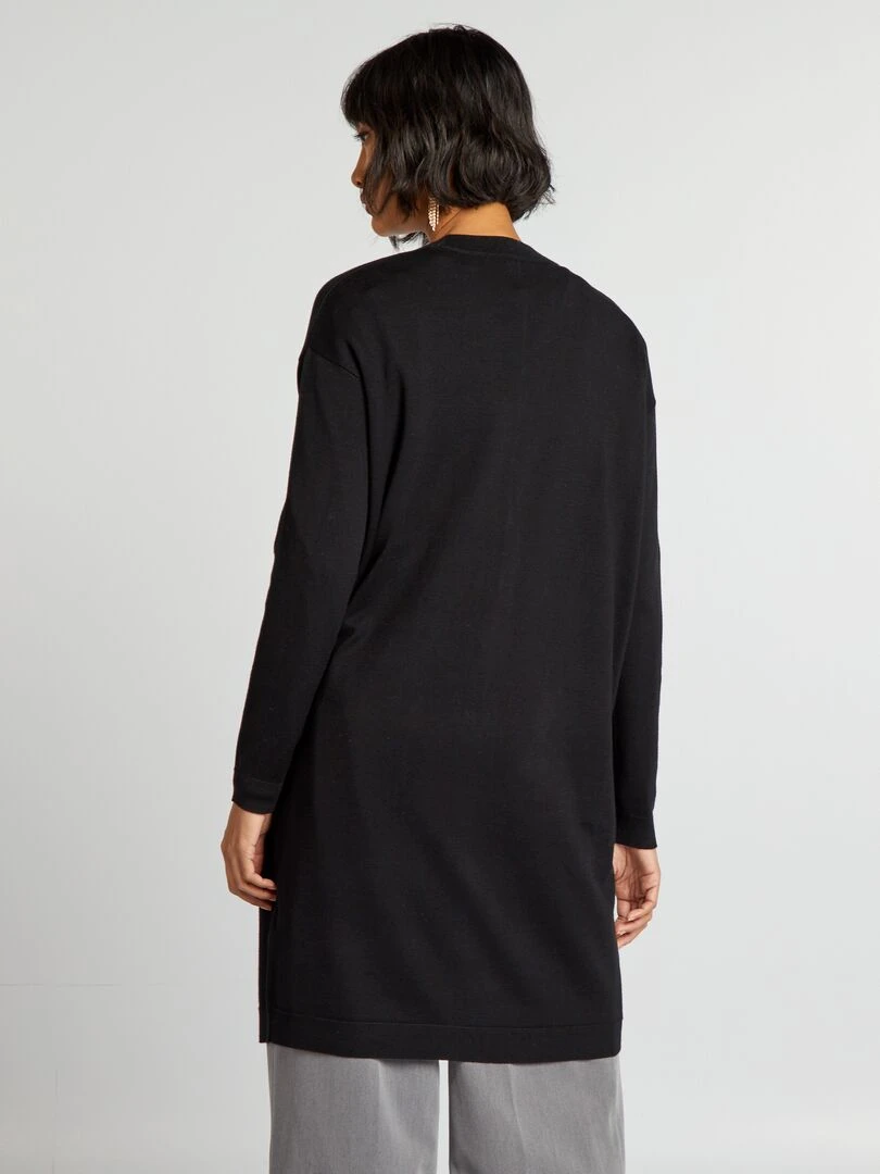 Gilet long boutonné   Noir