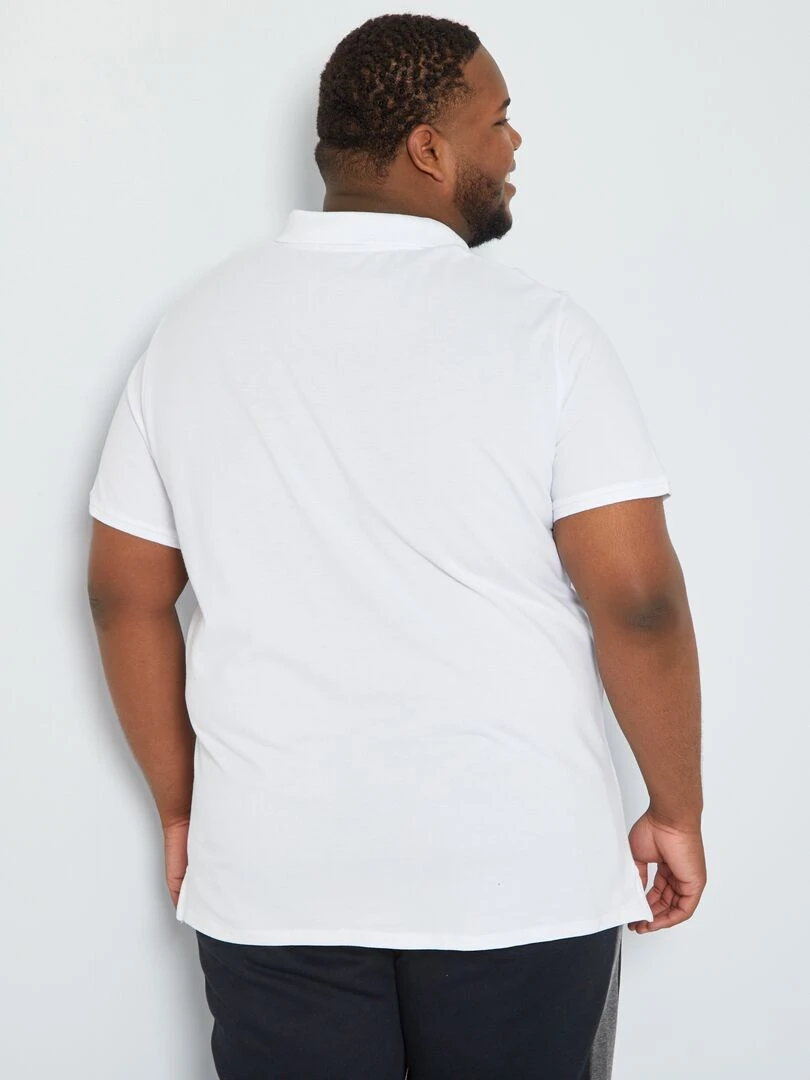Polo en maille piqué   blanc
