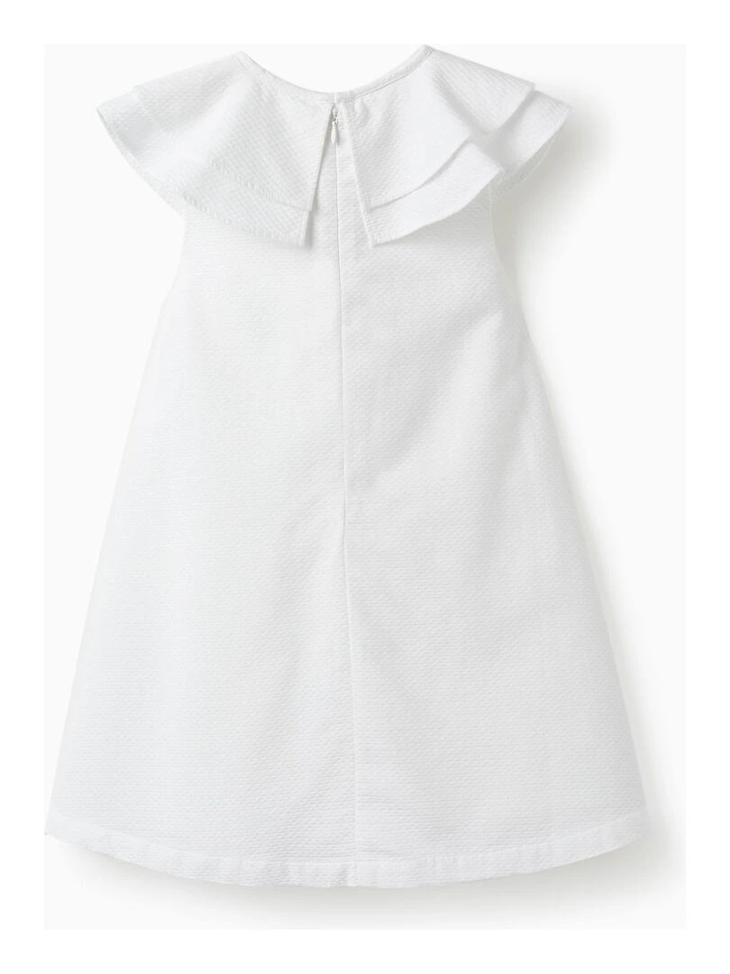 Robe en Coton à Volants pour Fille 'Special Days' manches courtes CÉRÉMONIE Blanc