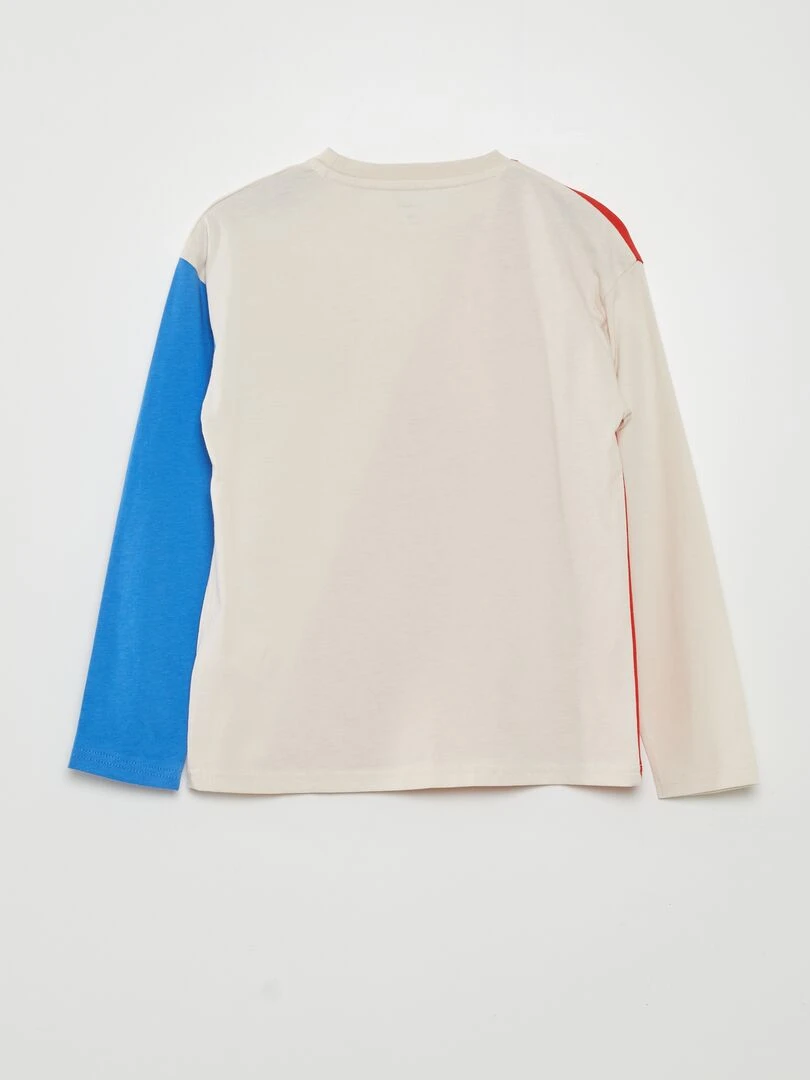 T shirt manches longues 'New York'   Blanc/bleu/rouge
