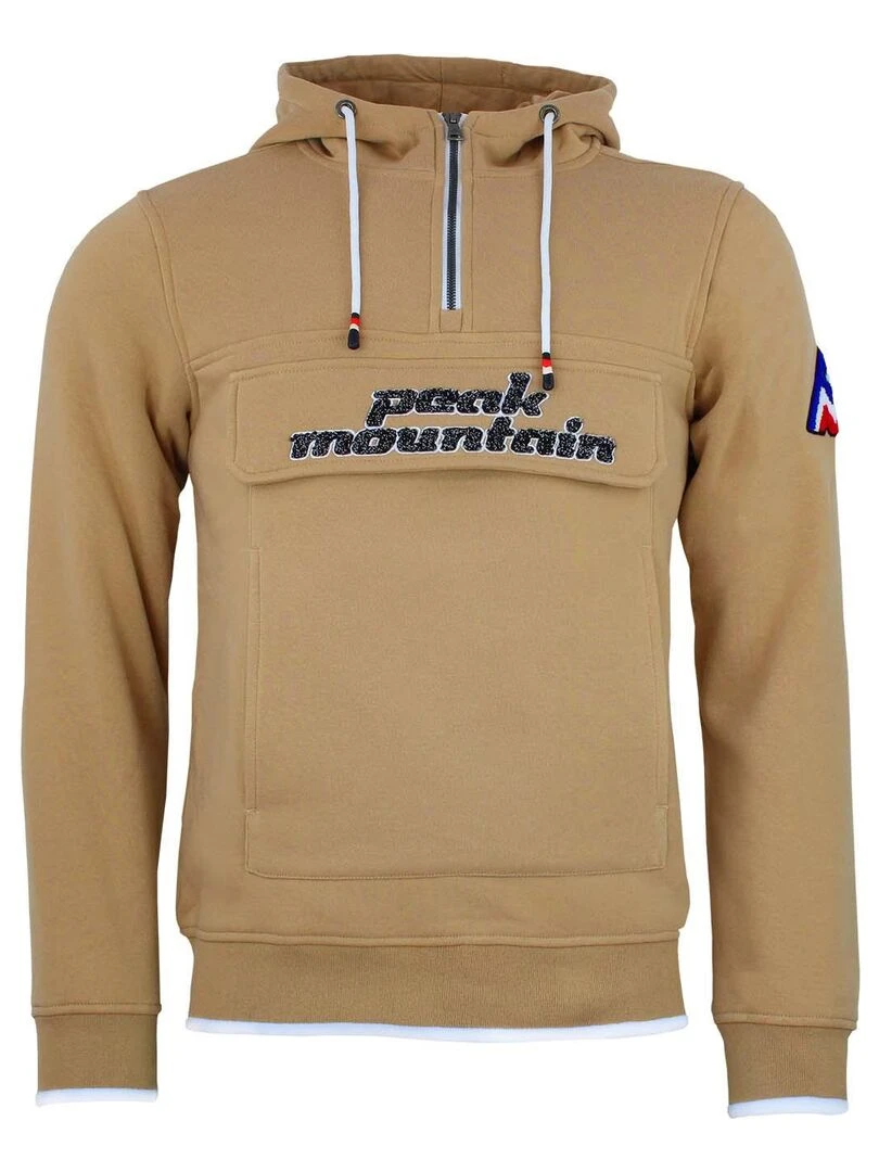 Sweat à capuche homme CEFLOW PEAK MOUNTAIN Marron caramel