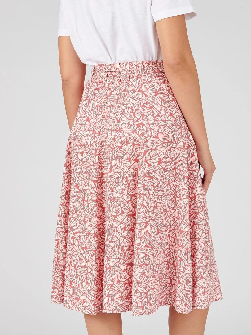 Jupe imprimée tissu fluide   Damart   Rose