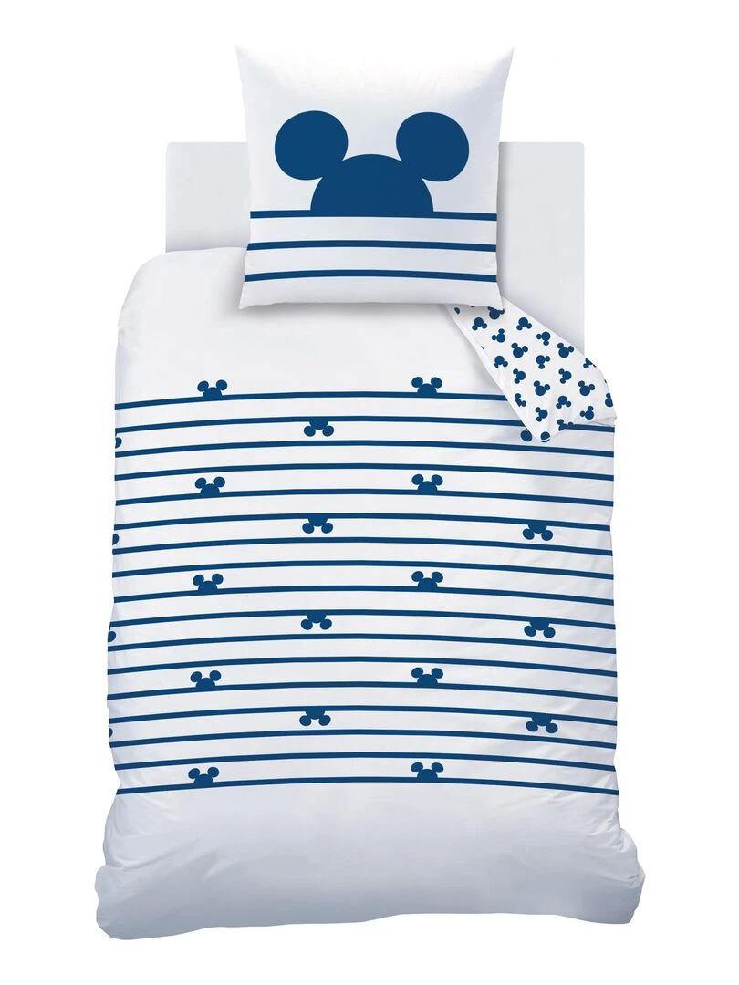 Parure de lit imprimée 100% coton  DISNEY HOME MICKEY SAIL   Bleu